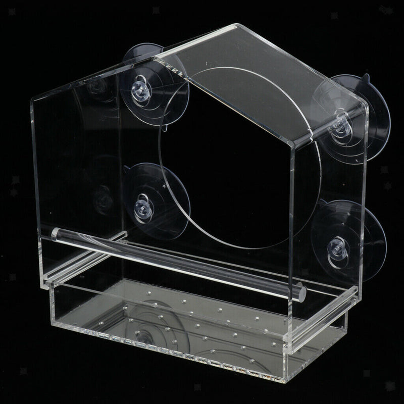 Acrylic Bird Seed Container Feeder For Birds Cage Weatherproof Birding