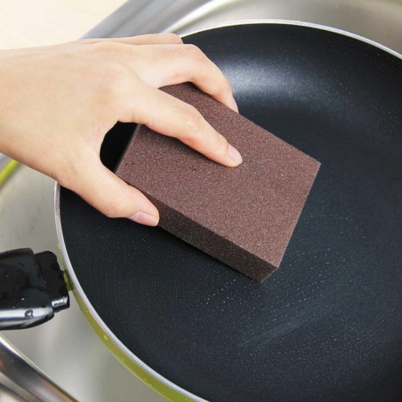 Carborundum Kitchen Clean Rub Pot Rust Focal Stains Cleaning Sponge Brush Tool