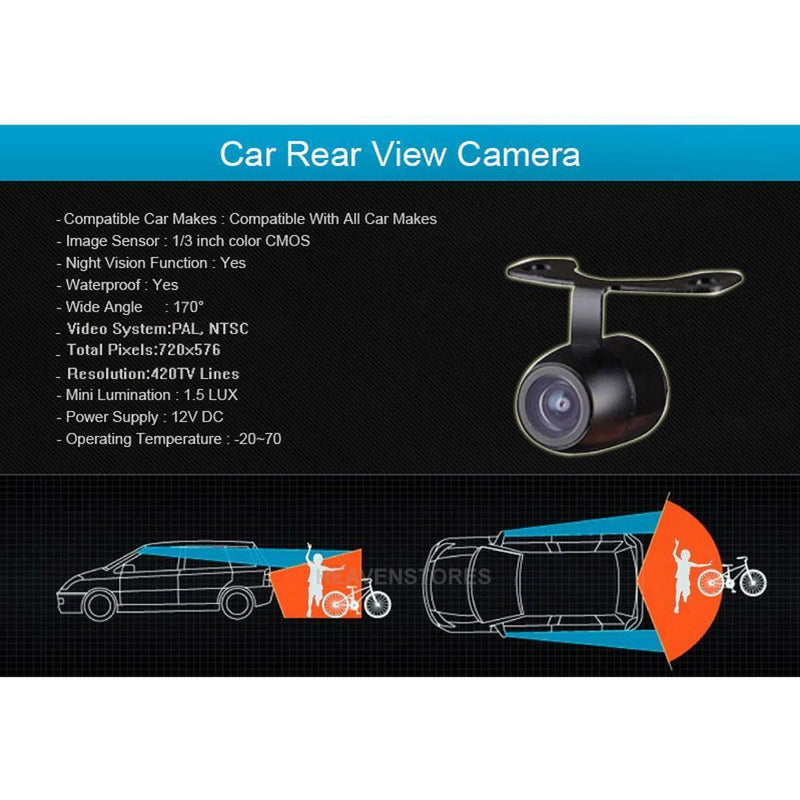 4.3" Foldable TFT LCD Monitor+ Reverse Car Rear View Backup Camera Cam Kit 12V