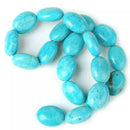 15x20mm Flat Oval Natural Turquoise tone Beads 15in