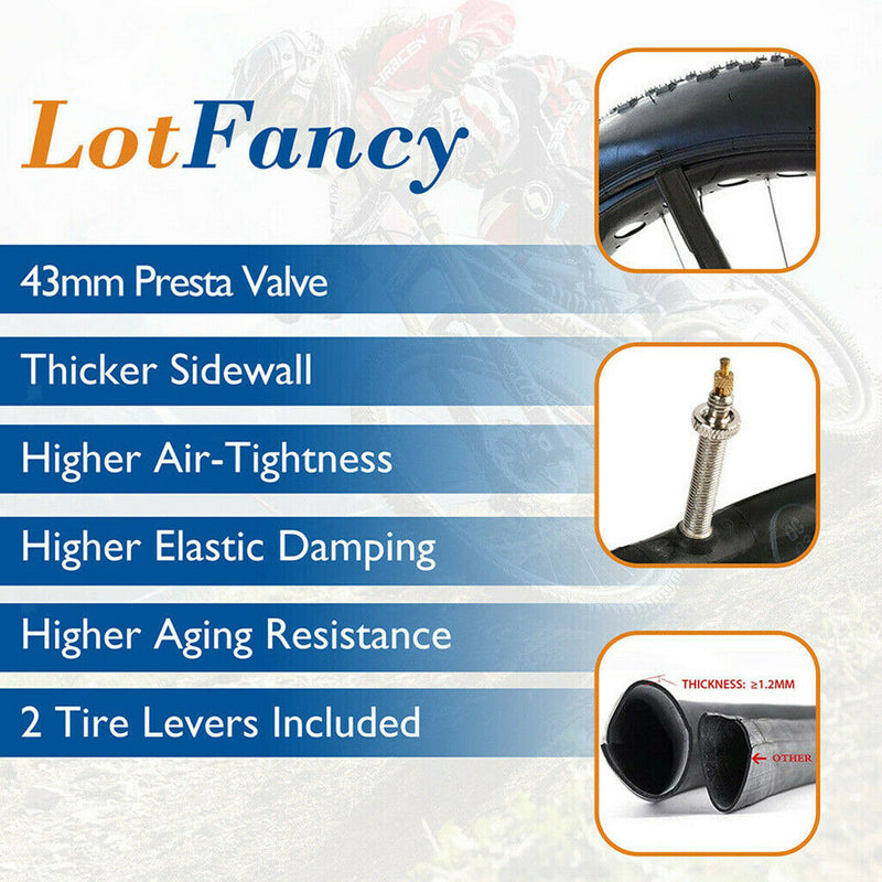 700c x 28-32c / 42mm PRESTA Valve Road Bike Tire Inner Tube PV