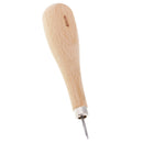 3pcs 4/5-6mm Steel Awl & Wooden Trimming polished Tool for Handmade Leather