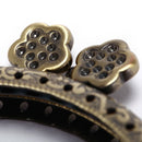 1X 8.5cm Retro Flower  Handbag Handle Metal Frame Kiss Clasp Lock Purse FrameM&E