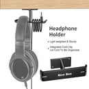 New Bee Headphones Stand 2 in 1 Headset Hanger Earphone Stand Rack (Black) A