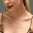 Butterfly Rhinestone Pendant Necklace Fashion Women Statement Chain Choker A