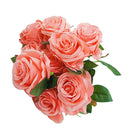 Large 9 HEADS Artificial Rose Silk Flowers Floral Valentines Wedding Pink