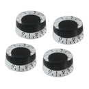 4 Piece Black Speed Control Knobs Volumes Tones - Electric Guitar Parts