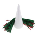20cm Cone Shape Christmas Tree Styrofoam Foam + 40x Red Green Tinsel Stems