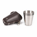 1 Set of 4 Stainless Steel Cover Mug Camping Cup Mug Drinking Coffee With CaseOZ