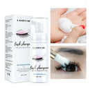 Eyelash Extension Foam Cleanser Shampoo 50ml & Brush, Lash Foaming Wash Cleaner