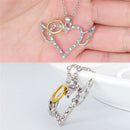 Fashion Angel Wings Love Heart Pendant Necklace Jewelry Chain Necklace WLBX