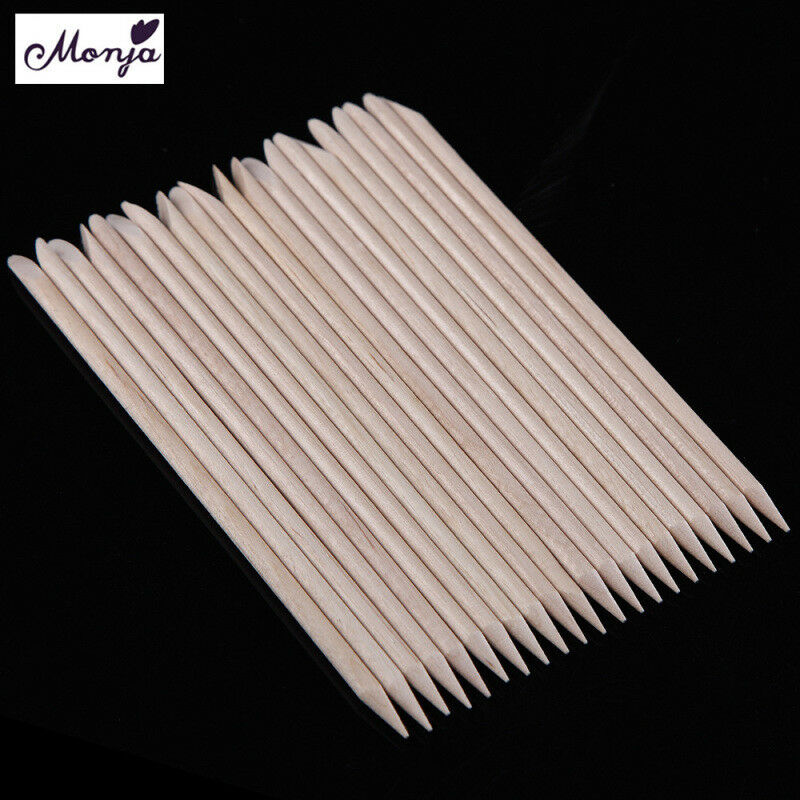 20pcs Wooden Cuticle Pushers Manicure Pedicure Orange Sticks Nail Art P OPO