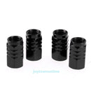 4pcs Black Wheel Tyre Tire Valve Stems Air Dust Cover Screw Caps Car Truck Bike
