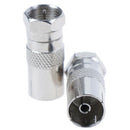 2Pcs F Type Male Plug Connector Socket to RF Coax TV Aerial Female RF AdaptersOZ
