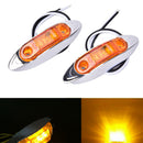 2x 12V Amber 3LED Side Marker Lamp Clearance Light Fish Shape Truck Van Trail`3C