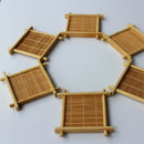 6pcs/Lot Bamboo Tea Cup Mat Wooden Coaster Tea Set Kitchen Accessories Plac