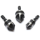3x Top Hex Countersink Boring Set for Wood Metal Quick Change Drill Bit Tools LJ