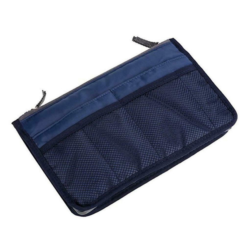Portable Make Up Organizer Cosmetic Bag Travel Wash Handbag (Dark Blue) A