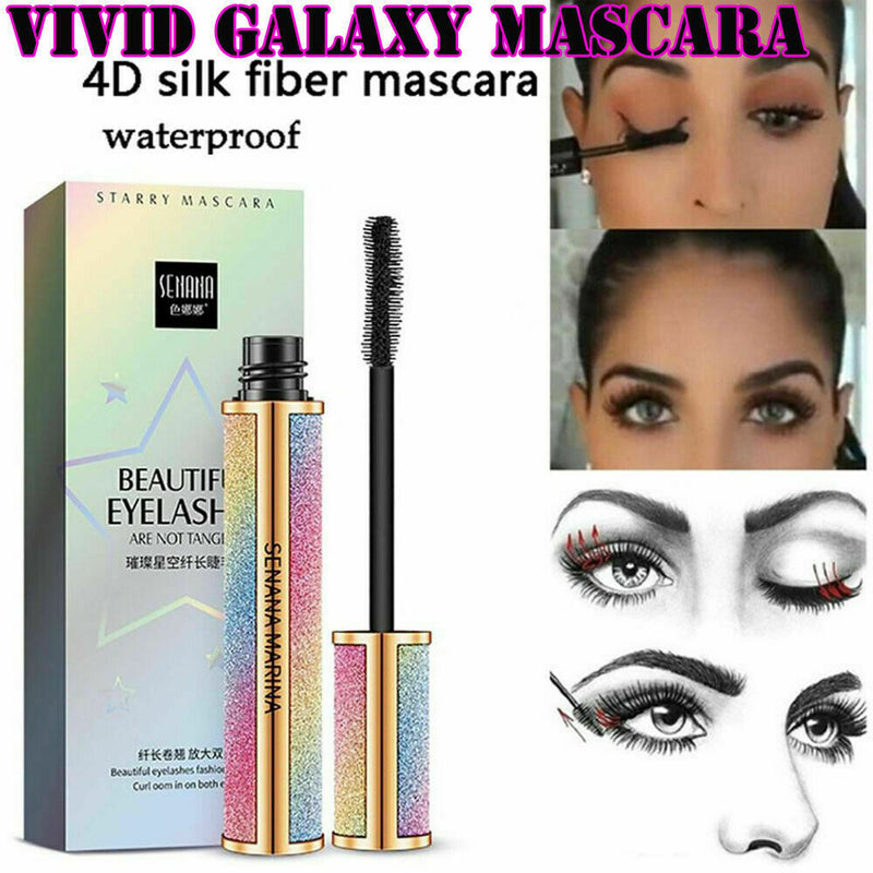 Waterproof Vivid Galaxy 4D Silk Fiber Lashes Thick Lengthening Long LASTING AU^^