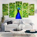 5pcs Unframed Modern Art Oil Painting Peacock Huge Wall Art Poster Decor PVC