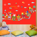 cartoon animal zoo circus train children diy removable kids wall stickers dec!j
