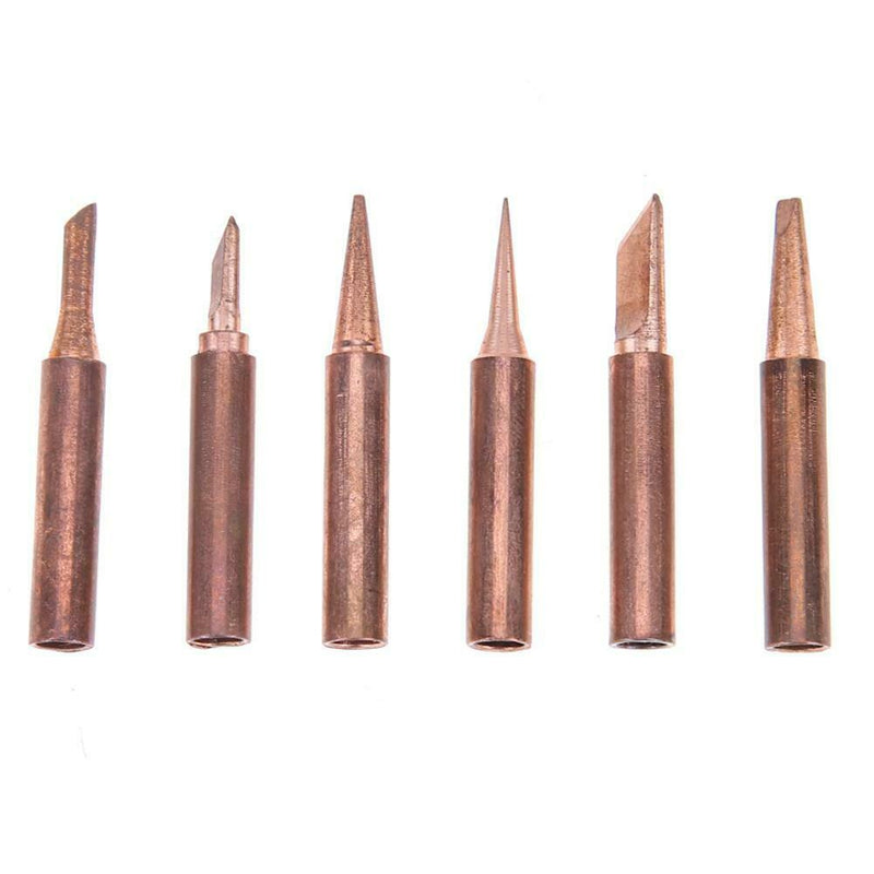 6pcs Pure Copper Iron Tip 900M-T Soldering Tip Soldering Rework Station(2)