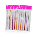 12 Sizes Multi coloured Aluminum Crochet Hooks Needles Set 2mm-8mm