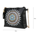 5D Diamond Datura Painting Cross-Body Leather Bag Zipper Handbag For Women DIY