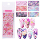 10 Flower Transfer Manicure Decor Nail Foil Nail Art Stickers Holographic Decals
