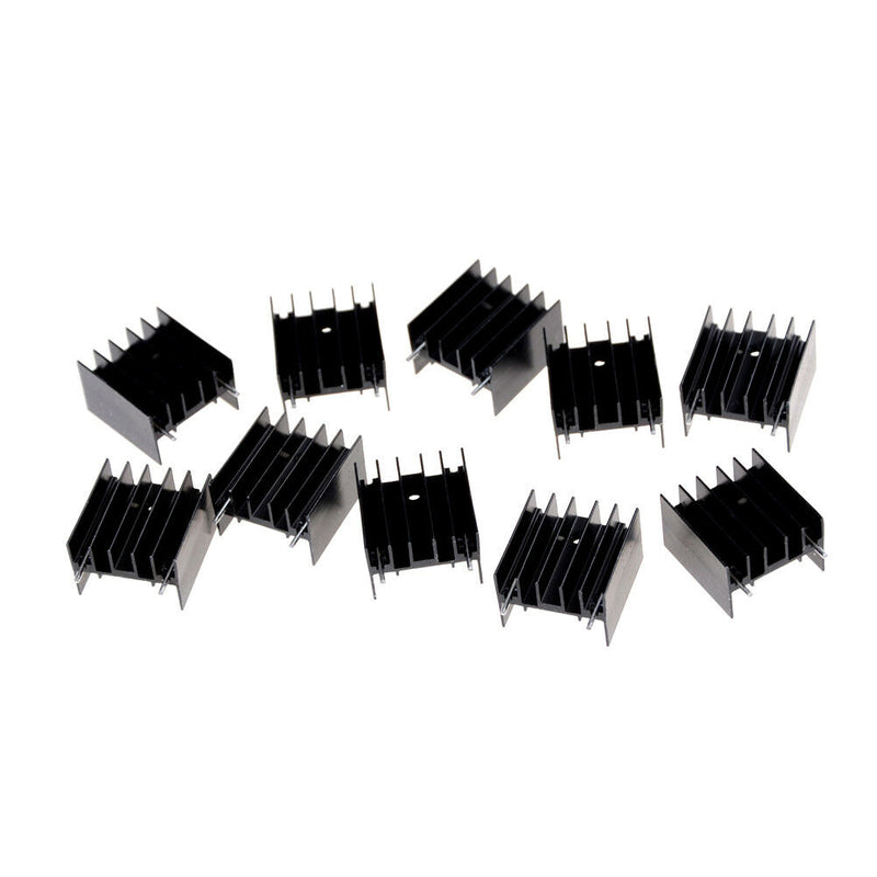 10Pcs 25*23*16MM TO220 Transistor Aluminum Radiator Heat Sink With 2Pin B Ew