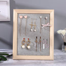 Flannelette Solid Wood Photo Frame Jewelry Display Rack Earrings Show Stand