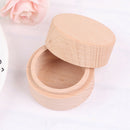 Round Wooden Storage Box Jewelry Organizer Crafts Case Natural Craft Jewelry Ew
