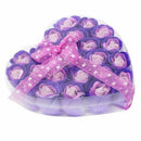 Lovely 24 Pcs Red Scented Bath Soap Rose Petal in Heart Box (Purple)
