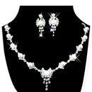 Women's Jewelry Set Bridal Wedding Bow Tassel Pearls Crystal Rhinestone Nec N2P8
