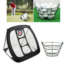 Folding Golf Chipping Net Home Practice Target Ball Basket Bucket Equipment
