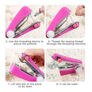 Mini Sewing Machine Portable Pocket Manual Stitch Fabric Tools Needlework M4V7