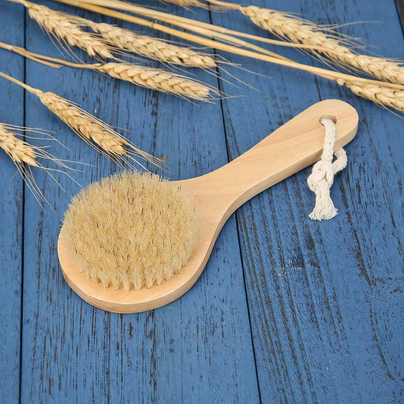 Soft Natural Bristle Wood Oval Body Bath Brush SPA Shower Massage Scrubber A