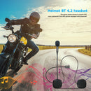 Motorcycle Bluetooth 4.2 Helmet Headset 30MW Wireless Interphone Intercom w/Mic
