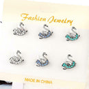 Cartoon Animal Swan Rhinestone Brooch Badges Jacket Backpack Coat Accessories