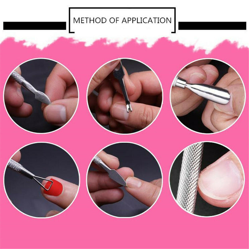 4Pcs/set Nail Pusher Spoon Remover Cuticle Manicure Pedicure Care Cleaner Tool
