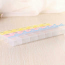 7 Days Weekly Transparent 21 Compartment Lid Tablet Pill Box Holder Case