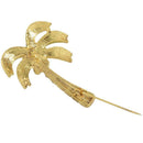 Green Leaf Palm Tree Tropical Crystal Hawaiian Beach Party Brooch Pin