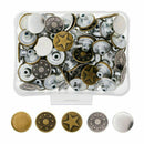 50pcs Set Denim Jacket Jeans Button 17mm Metal Tack Snap Fastener Studs Jeans