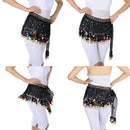 Belly Dance Costume Hip Scarf Hip Wrap Scarf Golden Coin Sequin Belt Skirt