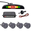 Black Car Reversing Parking Sensor 4 Probe Lcd Display Audio Buzzer Alarm K