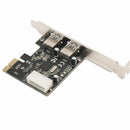2-Port USB 3.0 PCI-Express PCIe Adapter Controller Card Low Profile 4-Pin KAT