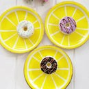 8pcs Lemon Paper Cake Dish Disposable Plates Birthday Party Decor 23cm