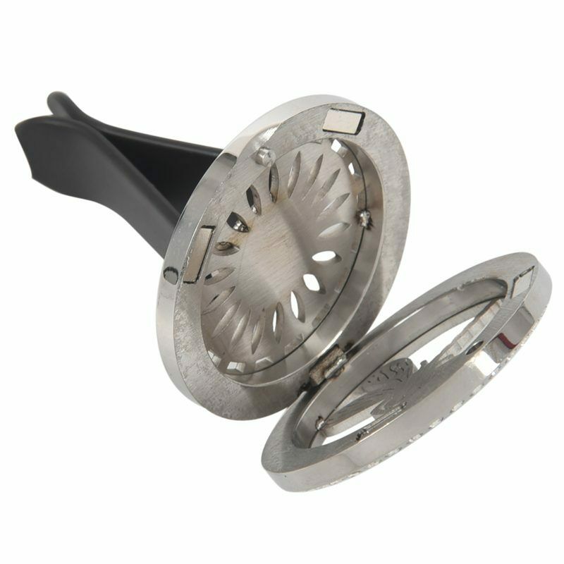 Car Air Freshener Essential Oil Diffuser Clip -316L Stainless Steel Natural T5X2