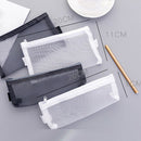 1 Pcs Transparent Grid Zipper Pen Bag Pencil Case Storage Package For Korea A1H8