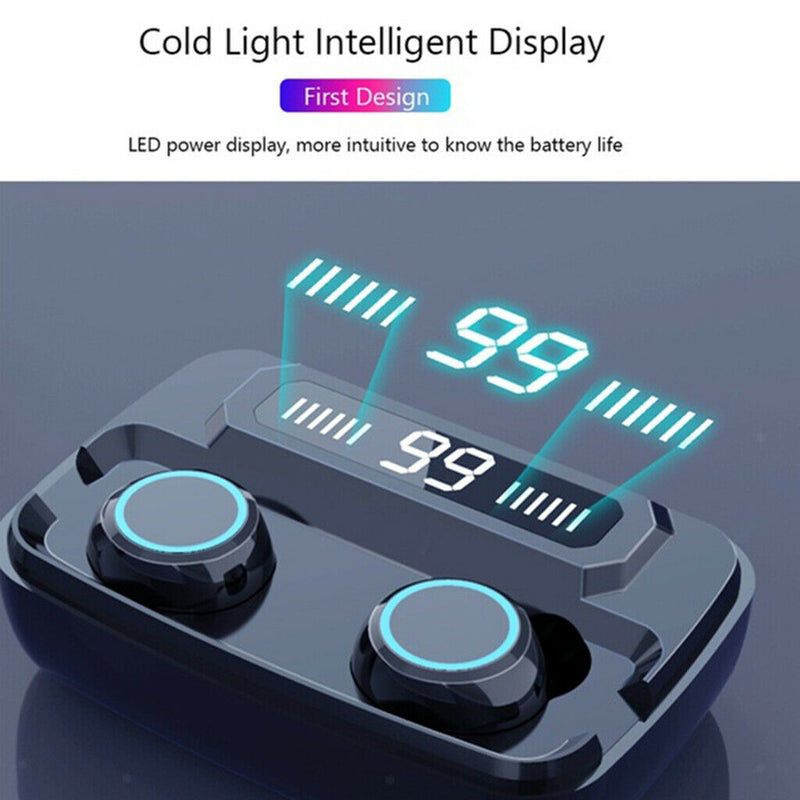 Wireless Bluetooth 5.1 TWS Earphone LED Display, IPX7 and 3300 mAh LED Smart